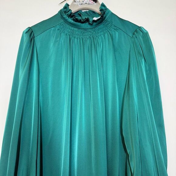 Adam Lippes Collective Green Mock Neck Dress - Picture 3 of 10